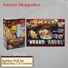 Naruto Card Uzumaki Naruto Uchiha Sasuke Tsunade Rubber Doll Model Blind Box Rare Cards Figure Anime Game Hobby Gifts Toys Box
