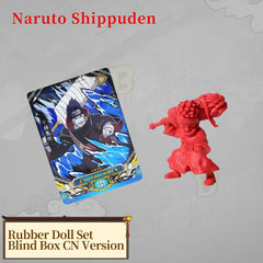 Naruto Card Uzumaki Naruto Uchiha Sasuke Tsunade Rubber Doll Model Blind Box Rare Cards Figure Anime Game Hobby Gifts Toys Box