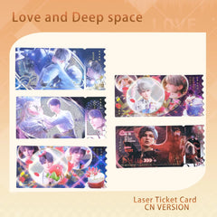Love & Deepspace Laser Ticket Card Collectible Trading Cards Blind Box Official Merch with Laser Anti-counterfeit Label