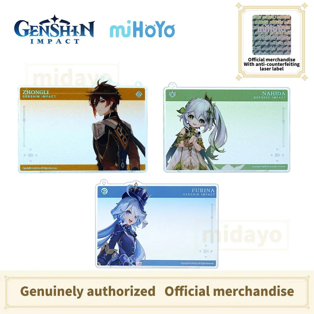 Genshin Impact - Anniversary Celebration Series Acrylic Photo Card Keychain MiHoYo Genshin Impact Peripherals, Official, Genuine, with Laser Anti-counterfeit Label - BilaBila