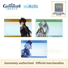 Genshin Impact - Anniversary Celebration Series Acrylic Photo Card Keychain MiHoYo Genshin Impact Peripherals, Official, Genuine, with Laser Anti-counterfeit Label - BilaBila