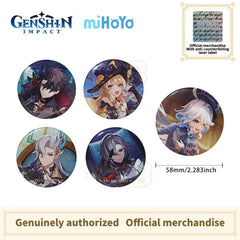 Genshin Impact Themed Series Character Badge-Furina Neuvillette Wriothesley Arlecchino Navia - BilaBila