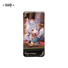Genshin Impact Theme Series‑Square Tinplate Badge‑Clorinde & Sigewinne