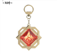 Genshin Impact Vision Liyue Pyro Keychain Keyring Pendant mihoyo official
