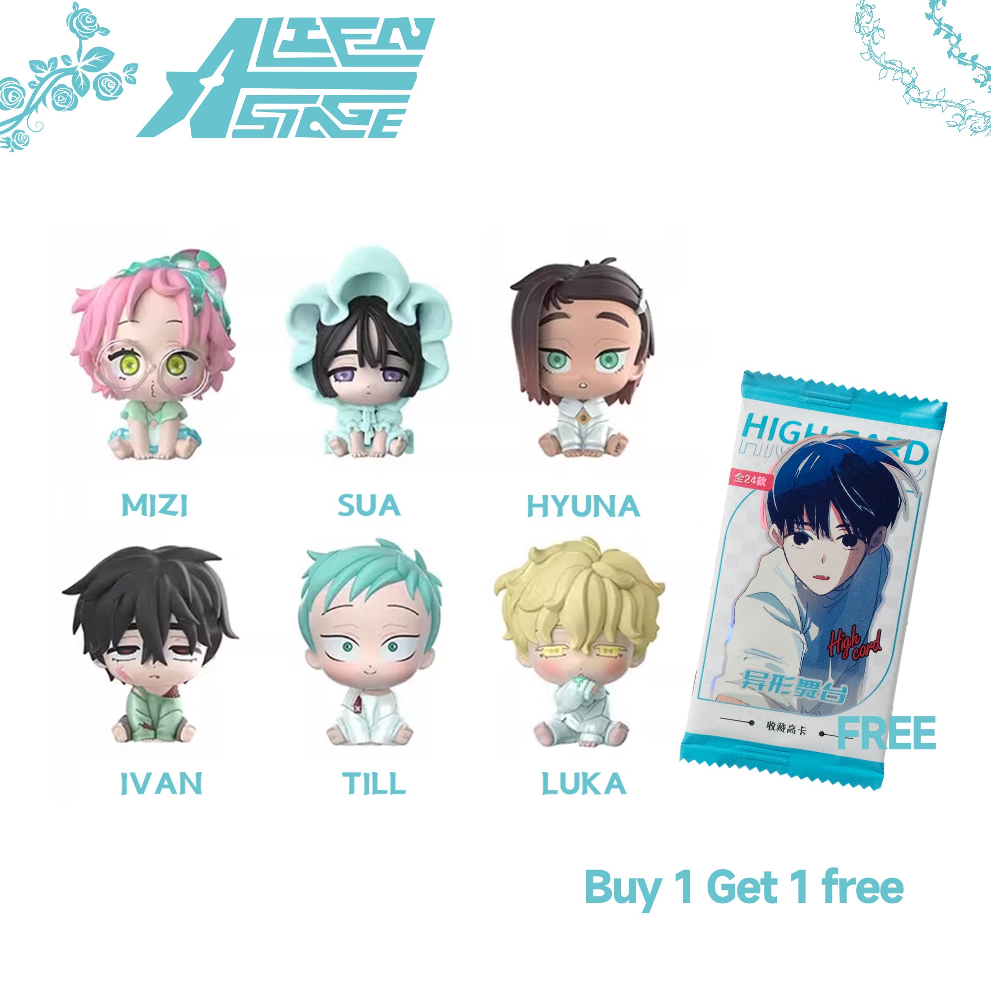 Alien Stage Sen Yu Man Baby Series Blind Box Dolls Figures Official Peripherals（Buy 1 get 1 free  Alien Stage Trading Cards Blind Box ）