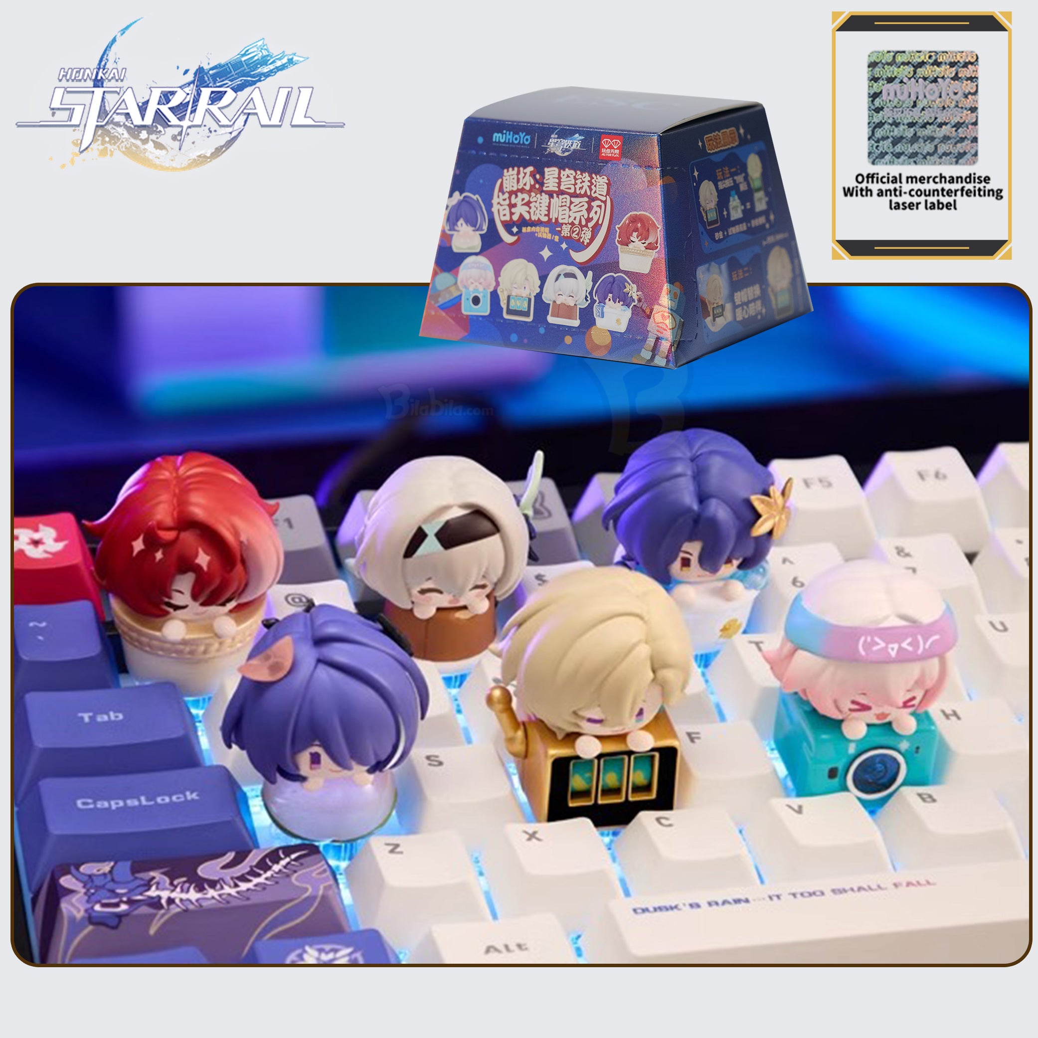 Mihoyo Honkai: Star Rail" Fingertip Keycap Blind Box Series, 2nd Edition: A set of exquisite anime-style mechanical keyboard keycaps.