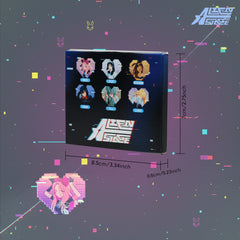 Alien Stage Rabbit Series Pixel Heart Acrylic Fridge Magnet Blind Box (Brand New & Unopened)