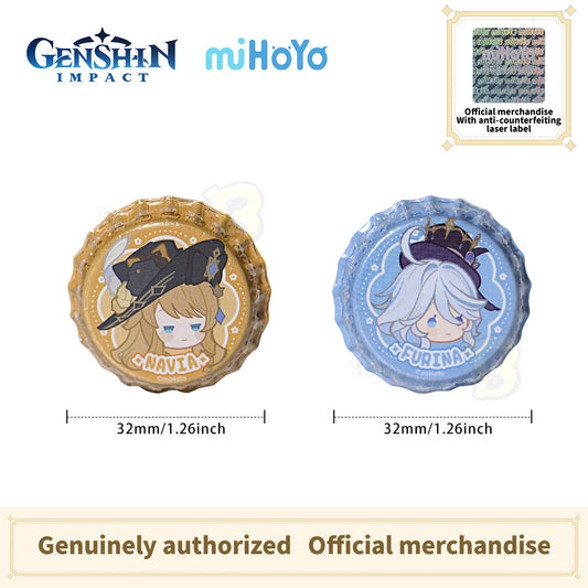 Genshin Impact Fragrant Fantasy Series Chibi Bottle Cap  Badge Set- Furina Navia