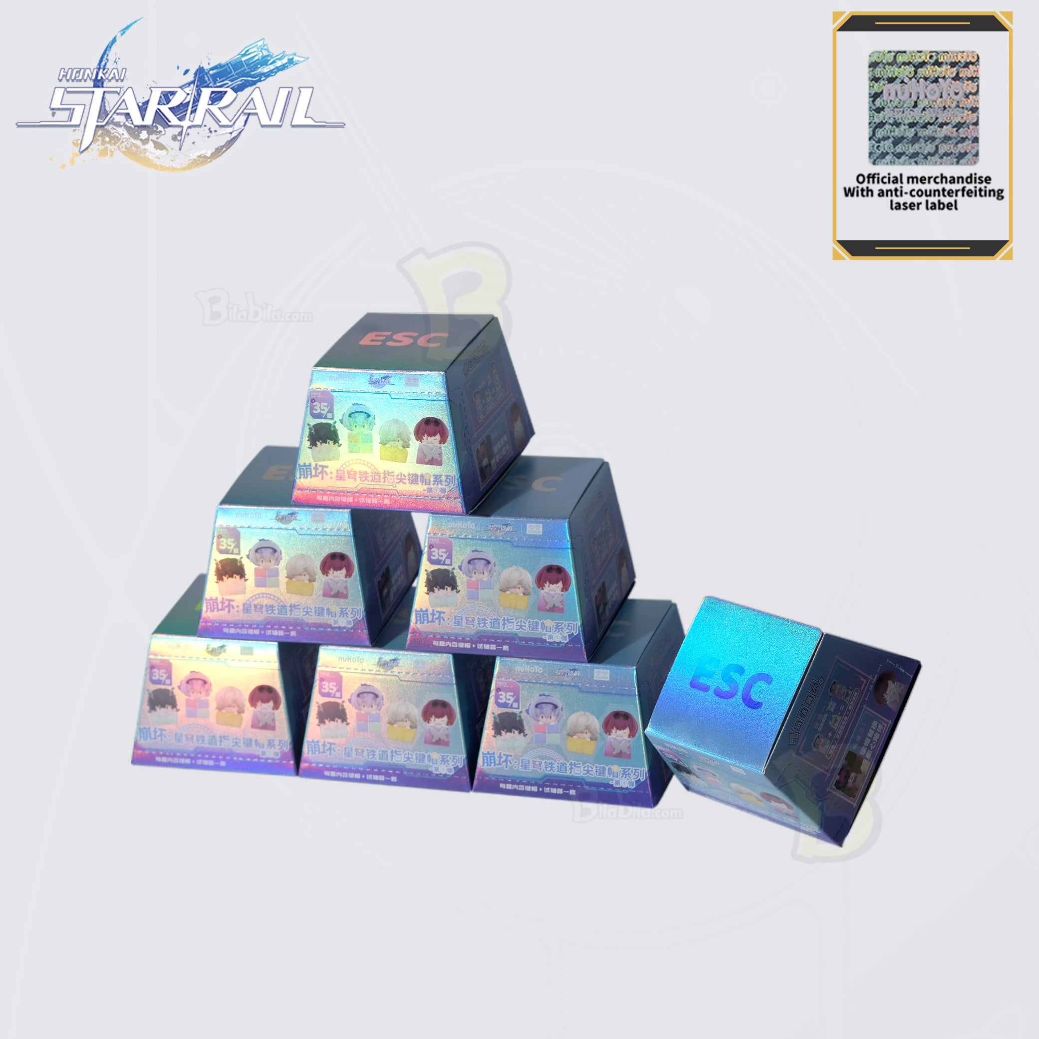 Honkai: Star Rail Finger-Tip Keycap Toy Series Blind Box, Keyboard Decoration Toy, Anime/Game Merchandise, Trendy Design Collectible Keycaps, Includes Test Switch Socket and Keychain with Anti-Counterfeiting Label