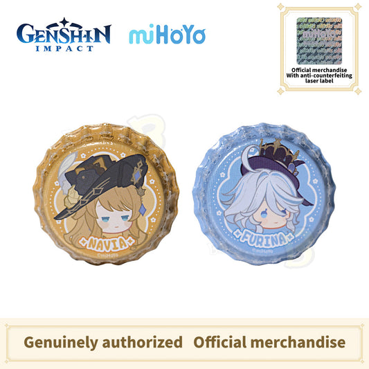 Genshin Impact Fragrant Fantasy Series Chibi Bottle Cap  Badge Set- Furina Navia