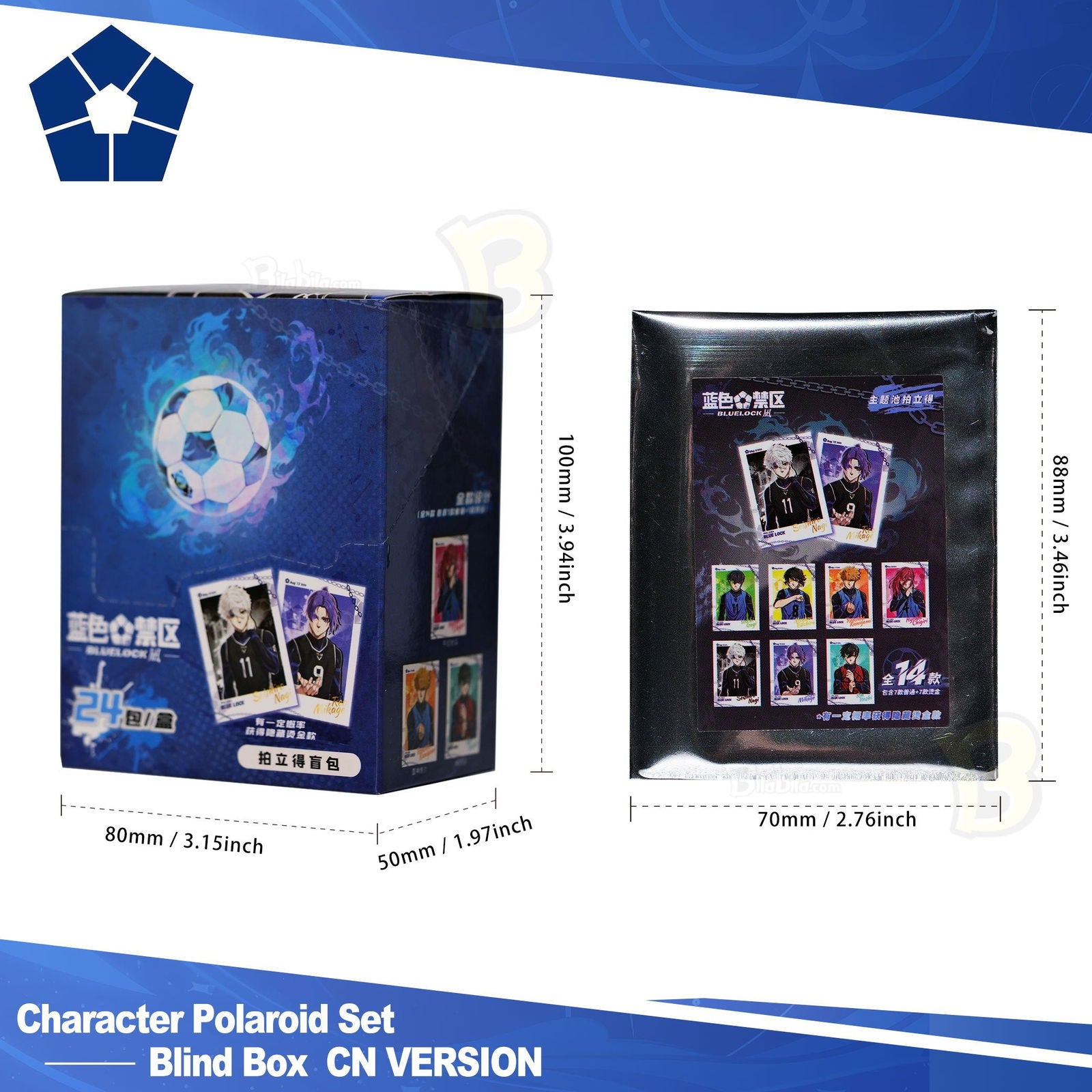 Blue Lock Nagi Theme Pool Polaroid Mystery Box Blue Lock Peripheral CN Genuine with Laser Anti-Counterfeit Label 1pc 1box - BilaBila