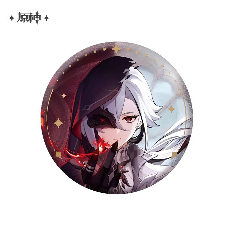 Genshin Impact Tales‑of‑Anecdotes Series Tinplate Character Badge‑Arlecchino (The Knave)