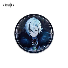 Genshin Impact A Winter Night's Lazzo Series‑Tinplate Badge‑Arlecchino (The Knave)